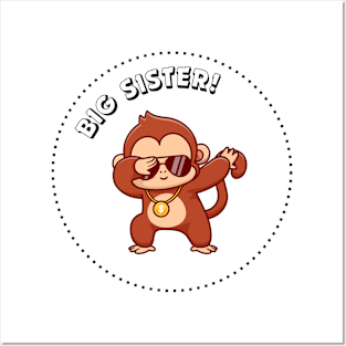 Big Sister Monkey Dabbing Posters and Art